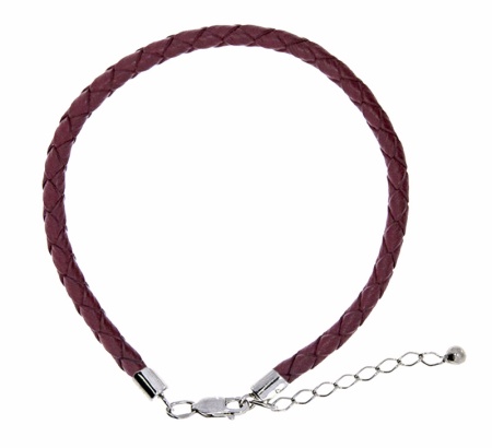 Купить оптом браслет из серебра с шнур кожаныйом 4340404112-18 от Krasnoe