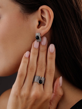 Купить оптом серьги из серебра с агатами 2310392391-20 от Krasnoe