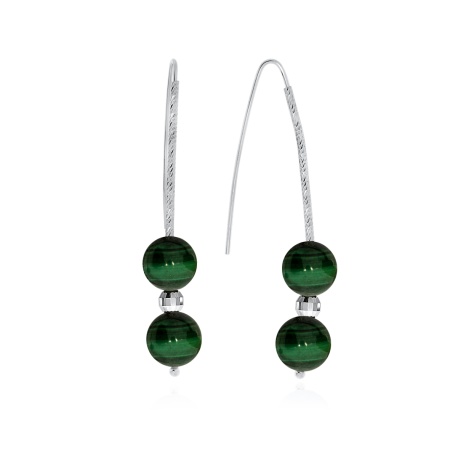 Купить оптом серьги из серебра с малахитами 2340381076 от Krasnoe