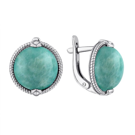 Купить оптом серьги из серебра с амазонитами 2340375152 от Krasnoe