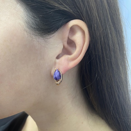 Купить оптом серьги из серебра с чароитами 2320462362 от Krasnoe