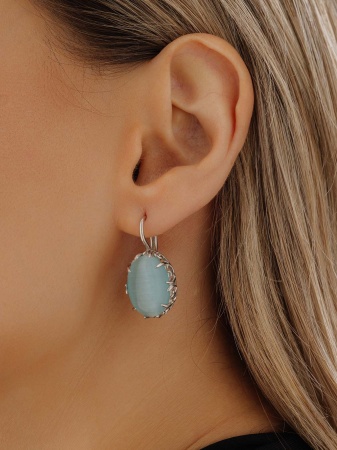 Купить оптом серьги из серебра с кошачий глазами 2340265783-70 от Krasnoe