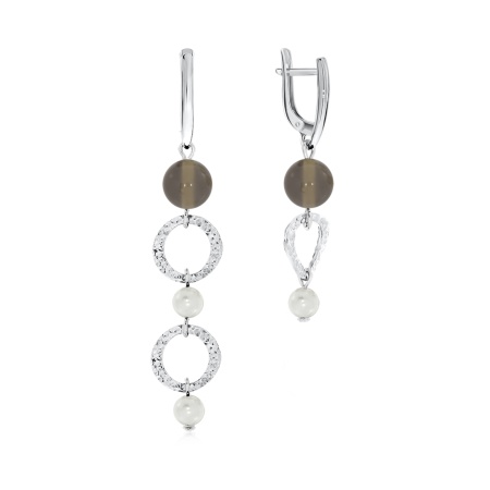 Купить оптом серьги из серебра с агатами и жемчугами 2340871267-81 от Krasnoe