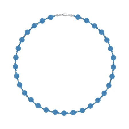 Купить оптом колье из серебра с бирюзой 8340316085-55 от Krasnoe