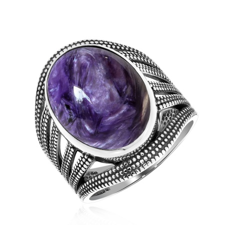 Купить оптом кольцо из серебра с чароитом 1310460981 от Krasnoe