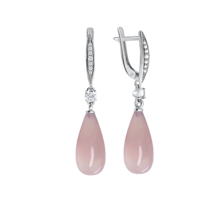 Купить оптом серьги из серебра с халцедонами и фианитами 3597013606л-35 от Krasnoe