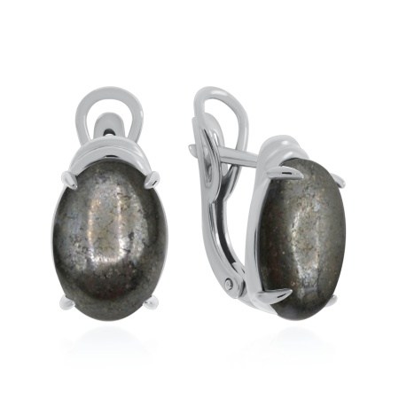 Купить оптом серьги из серебра с пиритами 2340П01794 от Krasnoe