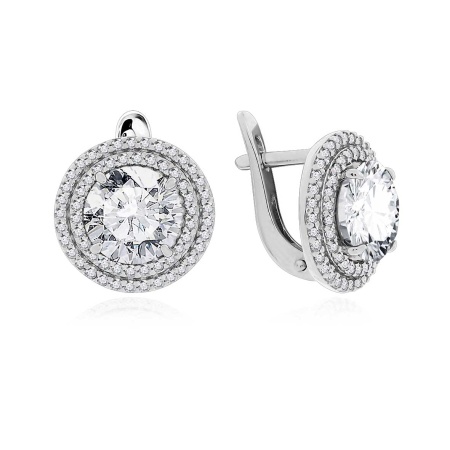 Купить оптом серьги из серебра с фианитами 2340201561л от Krasnoe