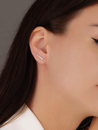 Купить оптом серьги из серебра с фианитами 2340202051 от Krasnoe