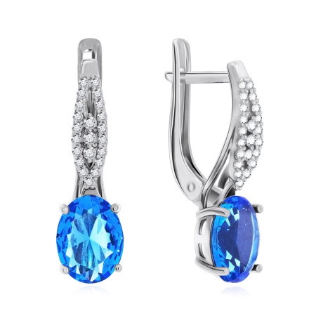 Купить оптом серьги из серебра с фианитами 2340200186л-70 от Krasnoe