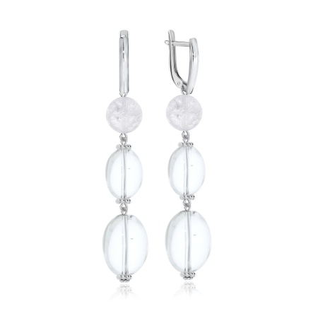 Купить оптом серьги из серебра с кварцем и хрусталём 2340871414-96 от Krasnoe