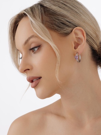 Купить оптом серьги из серебра с аметистами 2340065539 от Krasnoe