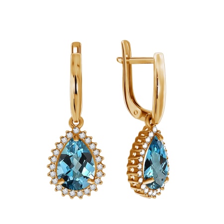 Купить оптом серьги из серебра с кварцем и фианитами 2320180148л-76 от Krasnoe