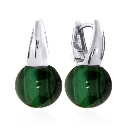 Купить оптом серьги из серебра с малахитами 2340380799 от Krasnoe