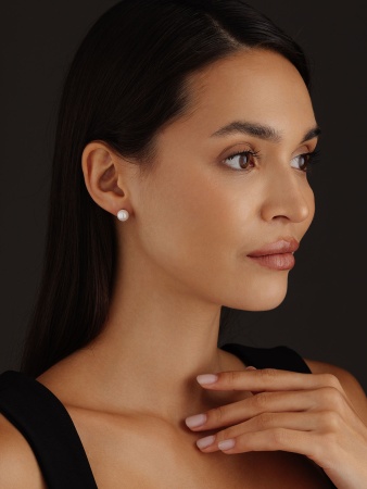 Купить оптом пусеты из серебра с жемчугами 2340241685 от Krasnoe