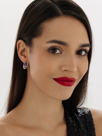 Купить оптом серьги из серебра с чароитами 2340462362 от Krasnoe