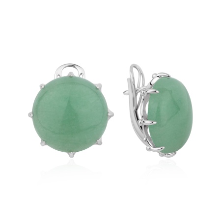 Купить оптом серьги из серебра с авантюринами 2340366637-1-60 от Krasnoe