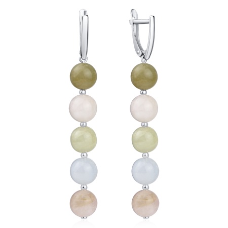 Купить оптом серьги из серебра с бериллами,  морганитами и  аквамаринами 2340875976 от Krasnoe