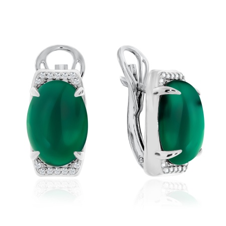 Купить оптом серьги из серебра с агатами и фианитами 2340390965л-60 от Krasnoe