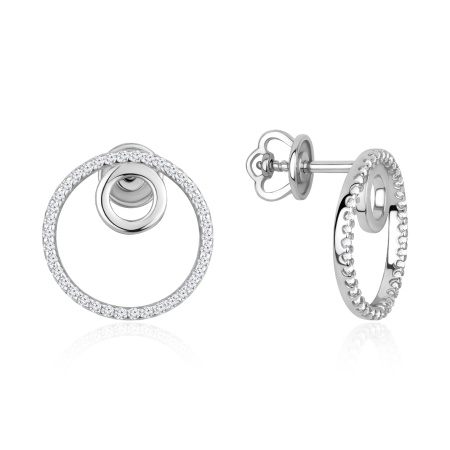 Купить оптом пусеты из серебра с фианитами 2340205871л от Krasnoe