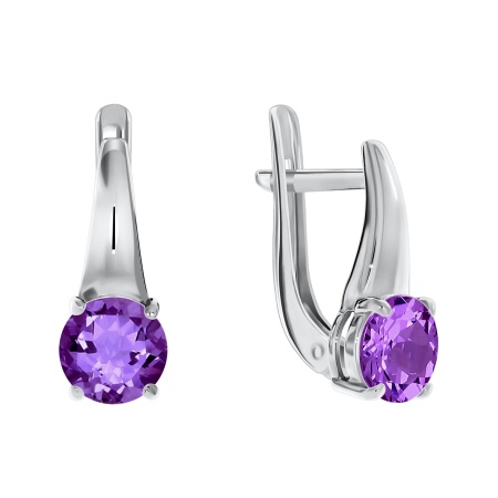 Купить оптом серьги из серебра с аметистами 2340060254 от Krasnoe