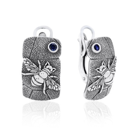 Купить оптом серьги из серебра с натуральными корундами 2310161770-80 от Krasnoe