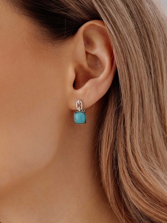 Купить оптом серьги из серебра с бирюзой 2340315738 от Krasnoe