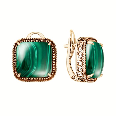 Купить оптом серьги из серебра с малахитами 2320385157 от Krasnoe