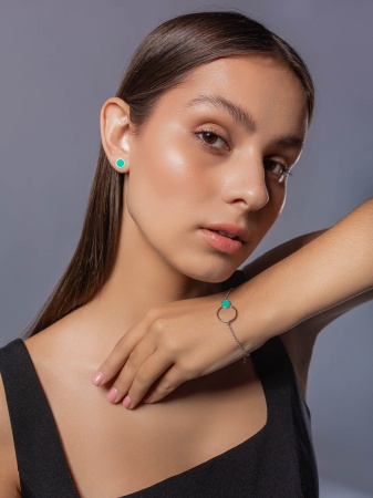 Купить оптом пусеты из серебра с эмалью 2364405651-70 от Krasnoe