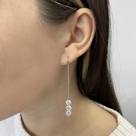 Купить оптом серьги из серебра с фианитами 2340200757-2 от Krasnoe