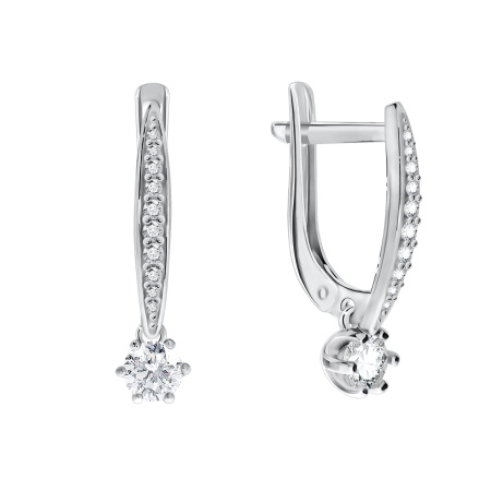 Купить оптом серьги из серебра с фианитами 2340200207 от Krasnoe