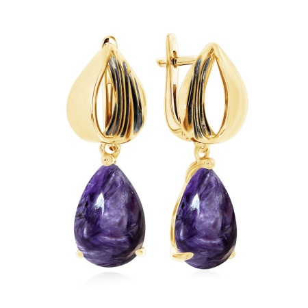 Купить оптом серьги из серебра с чароитами 2321461384 от Krasnoe