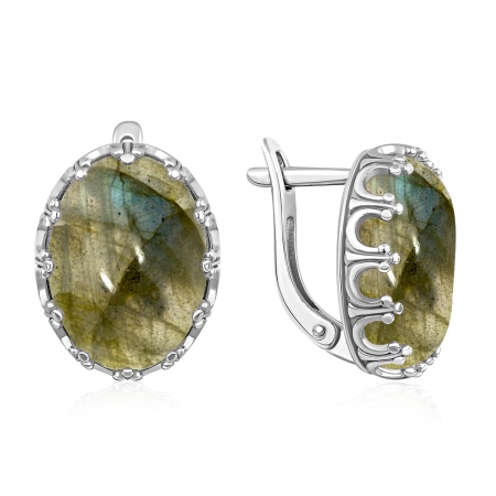 Купить оптом серьги из серебра с лабрадоритами 2340Л05096 от Krasnoe