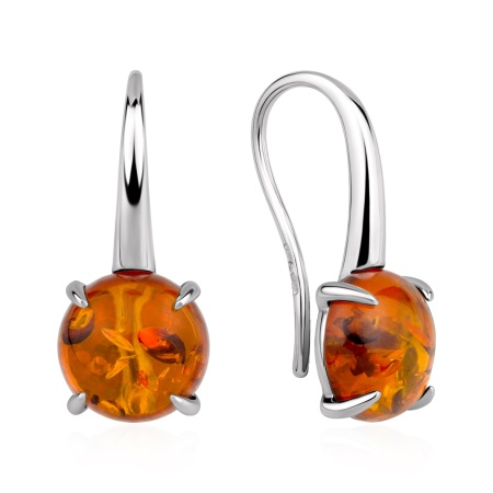 Купить оптом серьги из серебра с янтарём 2340484925 от Krasnoe
