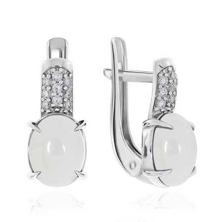 Купить оптом серьги из серебра с агатами и фианитами 2340390373л-10 от Krasnoe