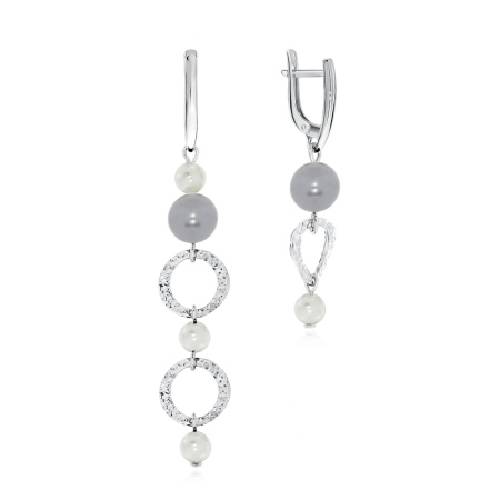 Купить оптом серьги из серебра с жемчугами 2340241229-21 от Krasnoe