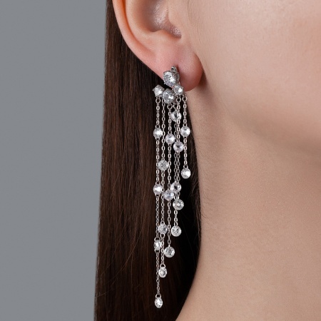 Купить оптом серьги из серебра с фианитами 2340200789 от Krasnoe