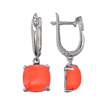 Купить оптом серьги из серебра с кораллами и фианитами 3547013455-1 от Krasnoe