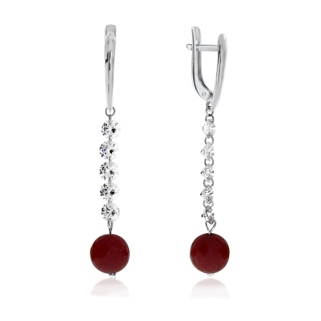 Купить оптом серьги из серебра с агатами и фианитами 2340650624-41 от Krasnoe