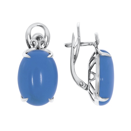 Купить оптом серьги из серебра с бирюзой 2340270112 от Krasnoe