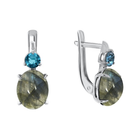 Купить оптом серьги из серебра с топазами и лабрадоритами 2340870367-95 от Krasnoe