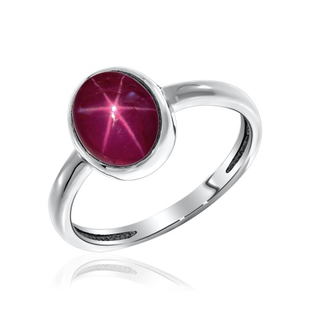Купить оптом кольцо из серебра с звездчатым рубином 1340940374-3 от Krasnoe