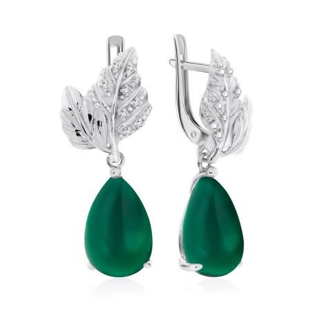 Купить оптом серьги из серебра с агатами и фианитами 2340392266-60 от Krasnoe