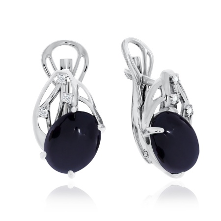 Купить оптом серьги из серебра с агатами и фианитами 2340390985-20 от Krasnoe