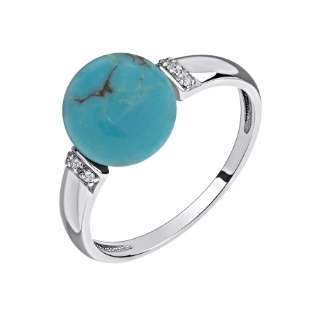 Купить оптом кольцо из серебра с бирюзой и фианитами 1340311965л от Krasnoe