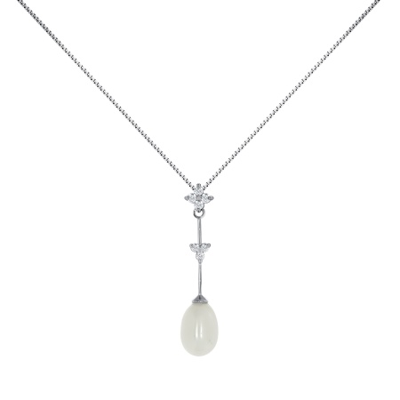 Купить оптом колье из серебра с жемчугом и фианитами 8340240737-50 от Krasnoe