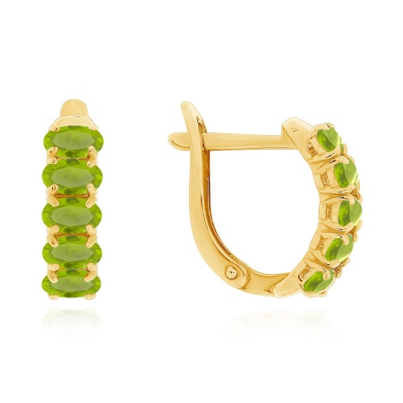 Купить оптом серьги из серебра с хризолитами 2320131724 от Krasnoe