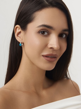 Купить оптом серьги из серебра с бирюзой 2340271878 от Krasnoe