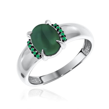 Купить оптом кольцо из серебра с агатом и ситаллами 1348390371-61 от Krasnoe