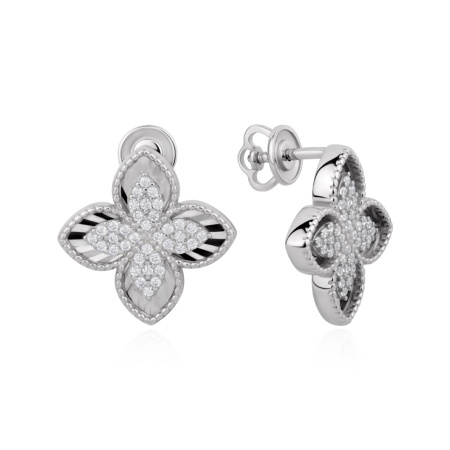 Купить оптом пусеты из серебра с фианитами 2345206733л от Krasnoe